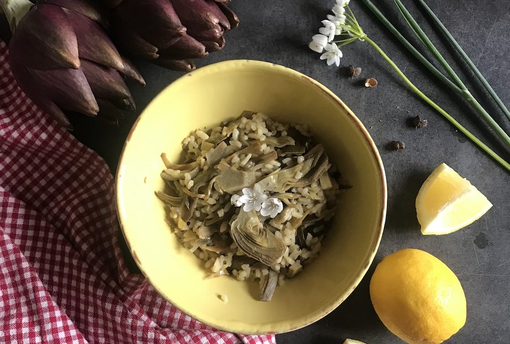 Risotto ai carciofi e aglio selvatico