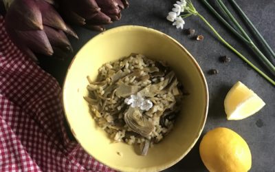 Risotto ai carciofi e aglio selvatico